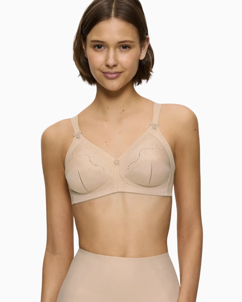 Triumph Doreen Cotton Non-Wired Support Bra in Skin front view
