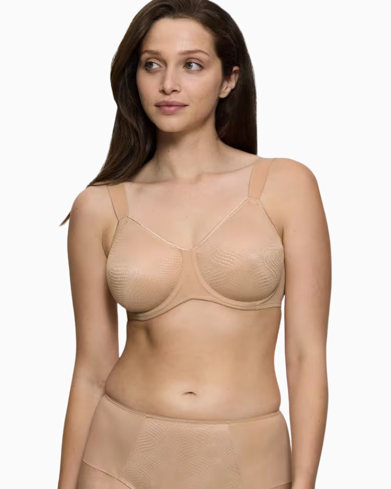 Triumph Essential Minimizer bra in Skin front view