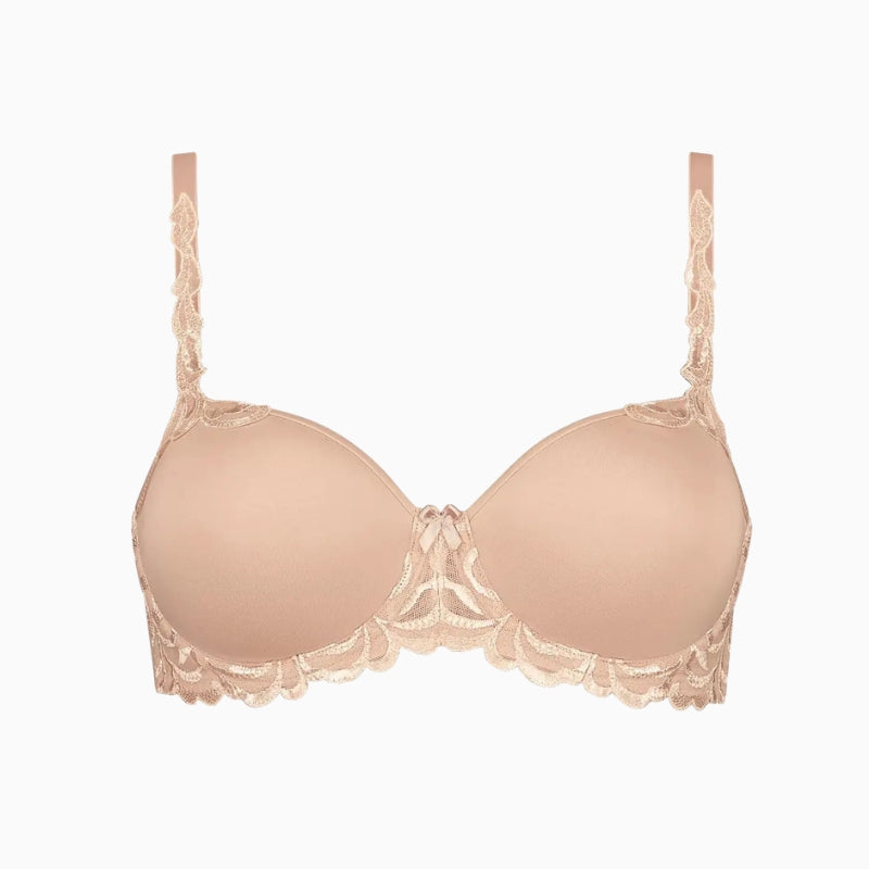 Triumph Modern Finesse Bra in nude embroidery detail