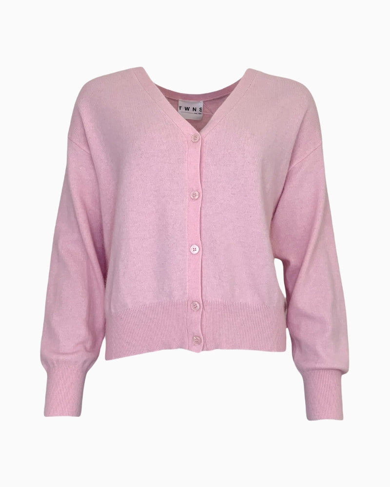 TWNS Aspen v-neck cardigan product view on white background – Áines Boutique
