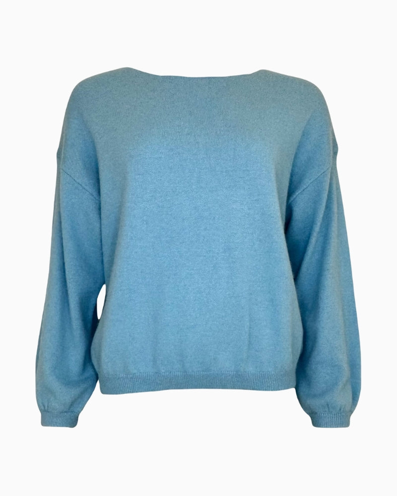 TWNS Los Angeles boat-neck sweater product view on white background – Áines Boutique