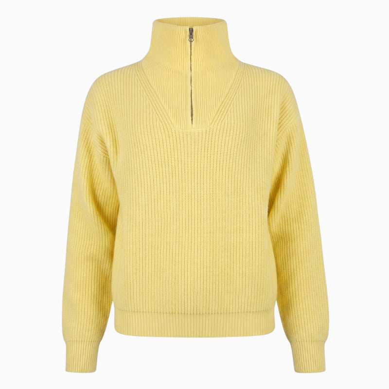 Twns The Label Breckenridge 1/4 Zip Jumper in Yellow front view