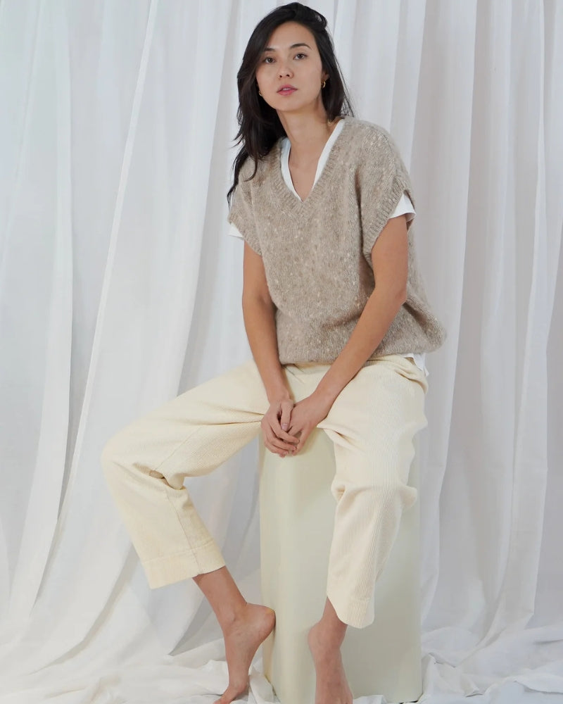 Twns The Label Madelina Vest in Beige front view