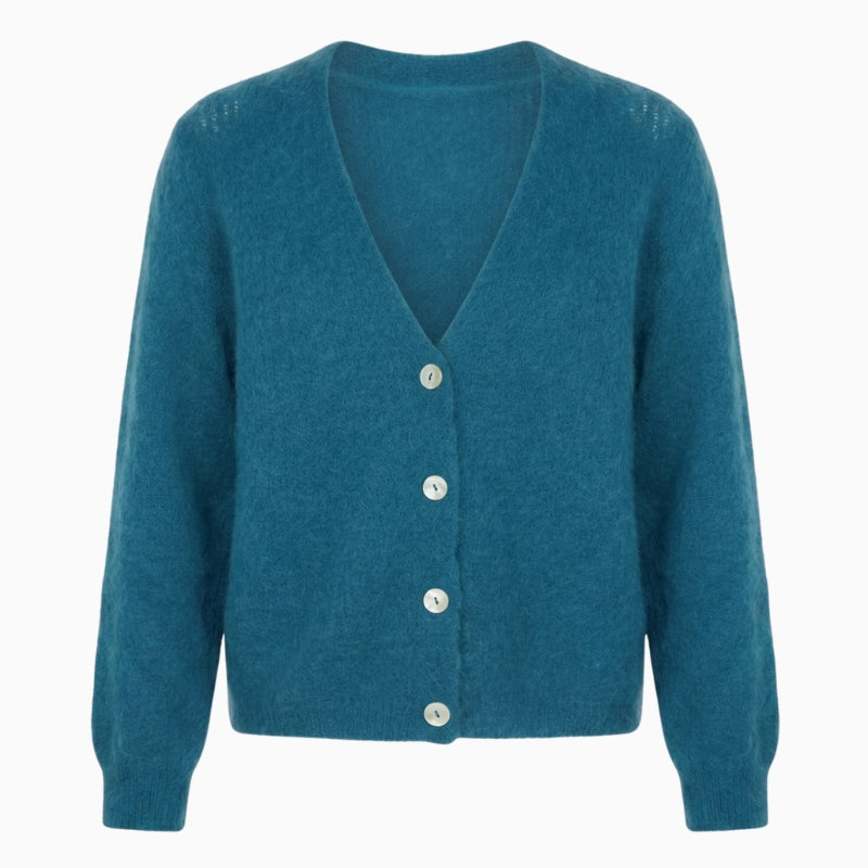 Twns The Label Malia Cardigan in Teal front view