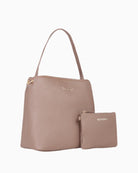 Side view of large Valentino tote showing depth and structured shape