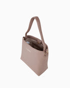 Top view of shopper bag with multiple compartments and roomy interior