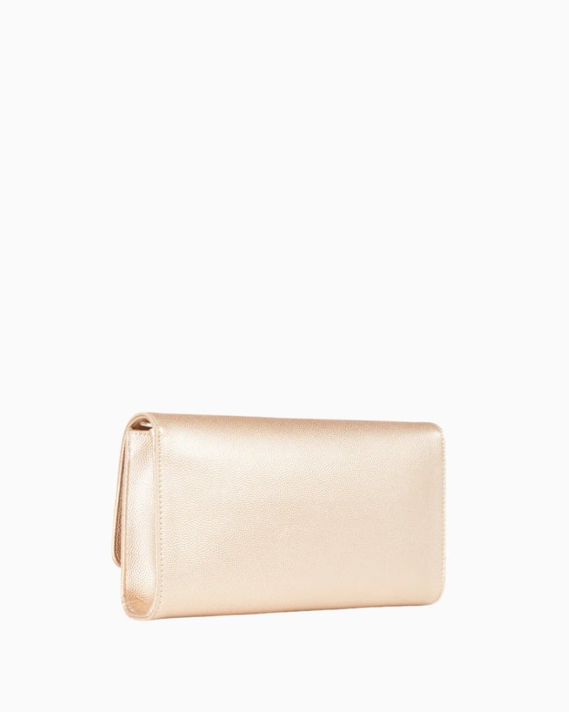 Valentino Bags Divina gold clutch bag back view – Áines Boutique