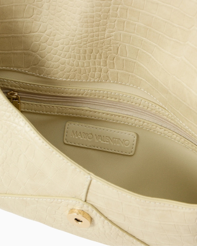 Valentino Emera clutch ecru interior zip compartment – Áines Boutique
