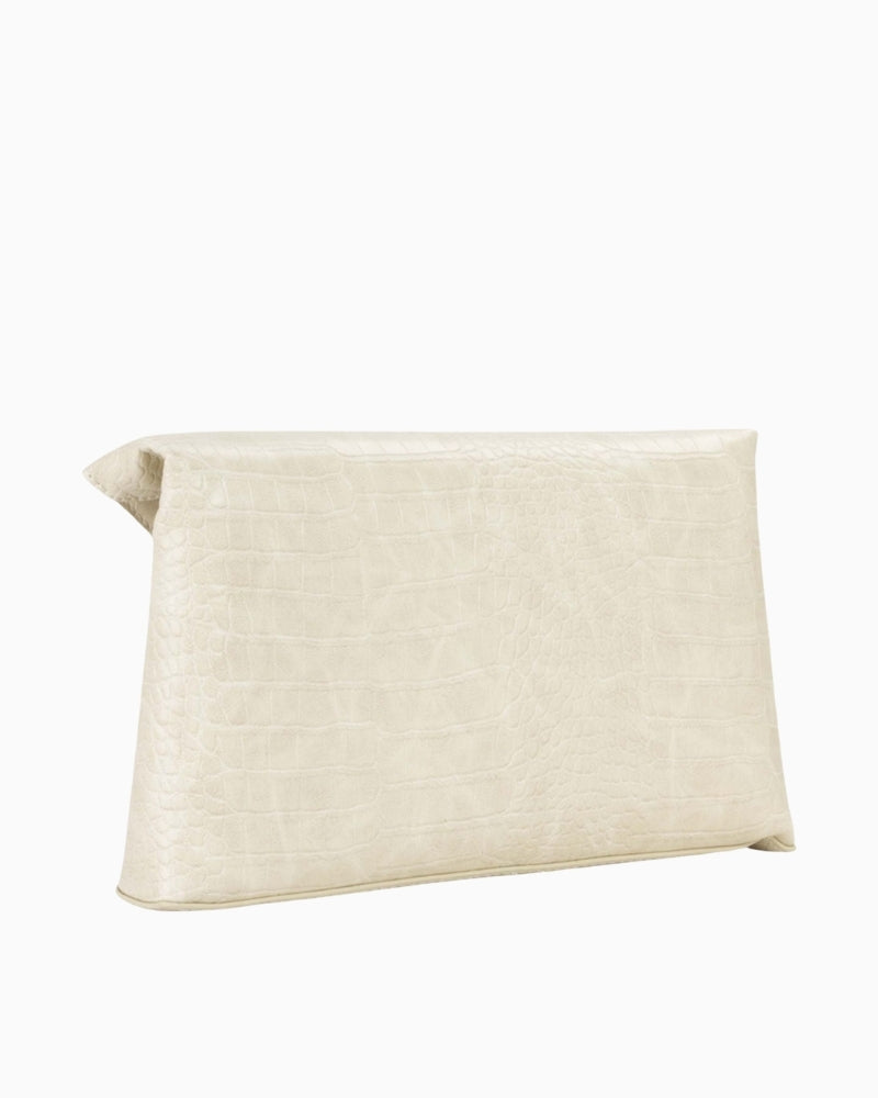 Valentino Emera clutch ecru back view – Áines Boutique