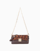 Valentino Evissa mini flap bag with animal print and gold chain strap