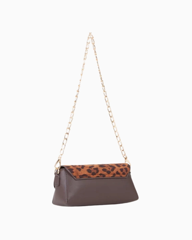 Evissa mini shoulder bag with long faux leather strap and compact size