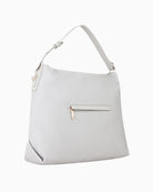 Side back view of Farrah RE Sacca Bag showing smooth finish and structured shape