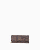 Logo print Regina beauty case in recycled faux leather with zip closure