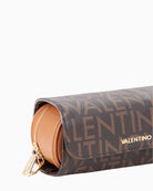 Close-up of subtle all-over logo and nappa trim detailing