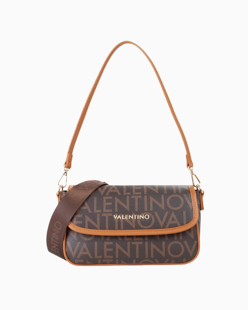 Medium Regina flap bag with all-over logo print and jacquard strap
