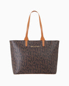 Regina shopping tote with all-over logo print and tonal jacquard shoulder strap