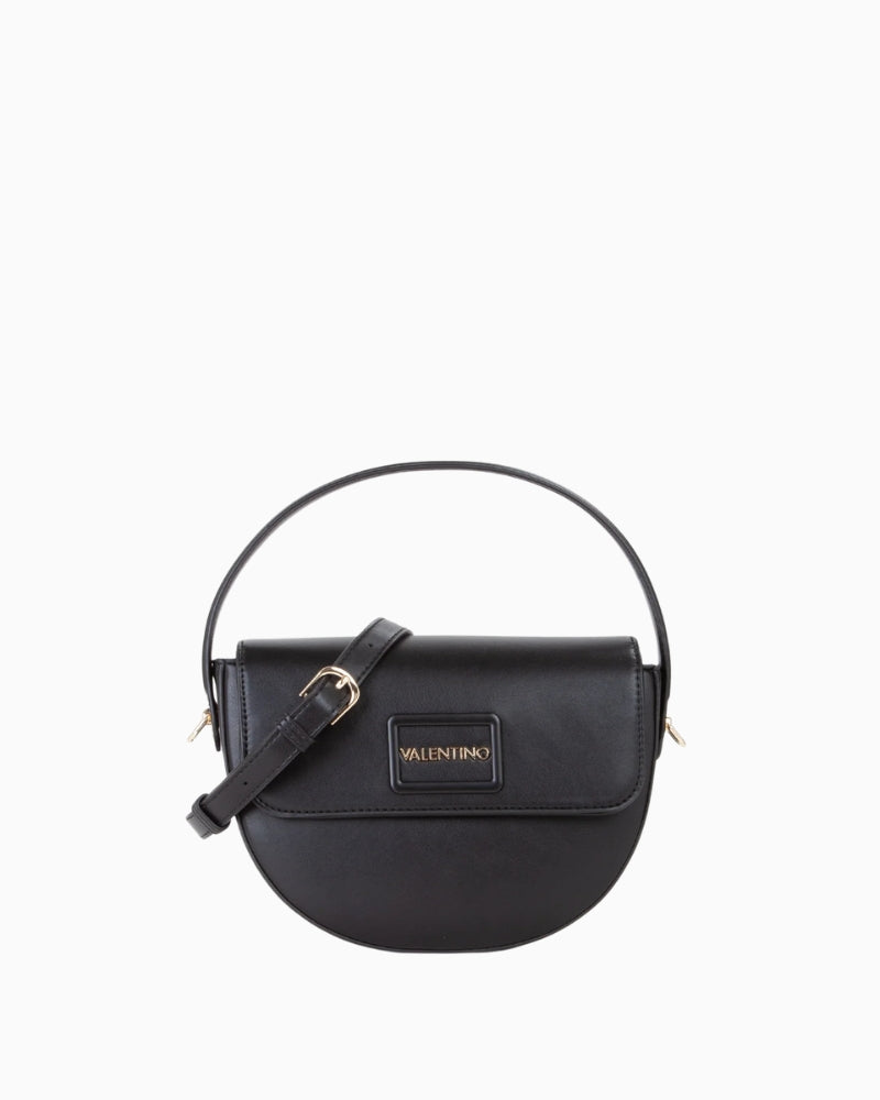 Structured flap crossbody bag by Valentino with gold logo and tonal frame