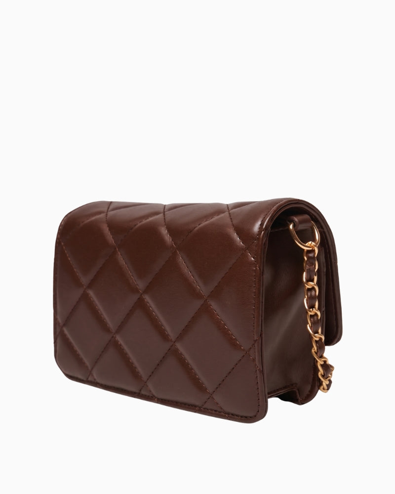 Valentino Ocarina Flap Bag in Brown side view