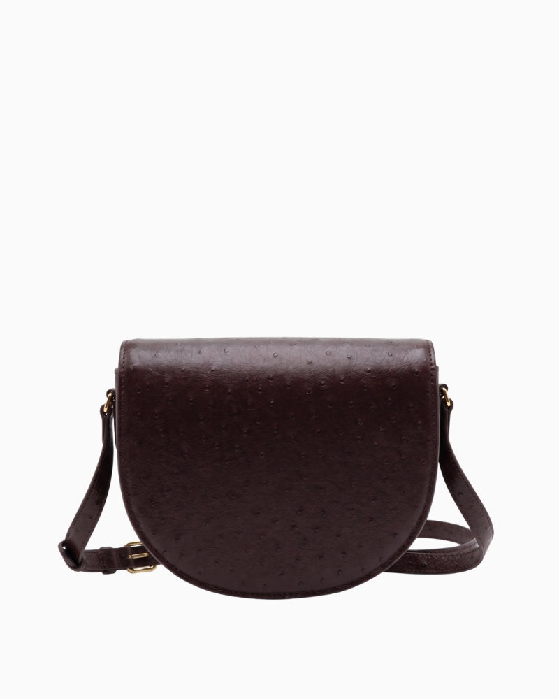 Valentino Rossy Re Flap Bag in Brown back view with adjustable shoulder strap