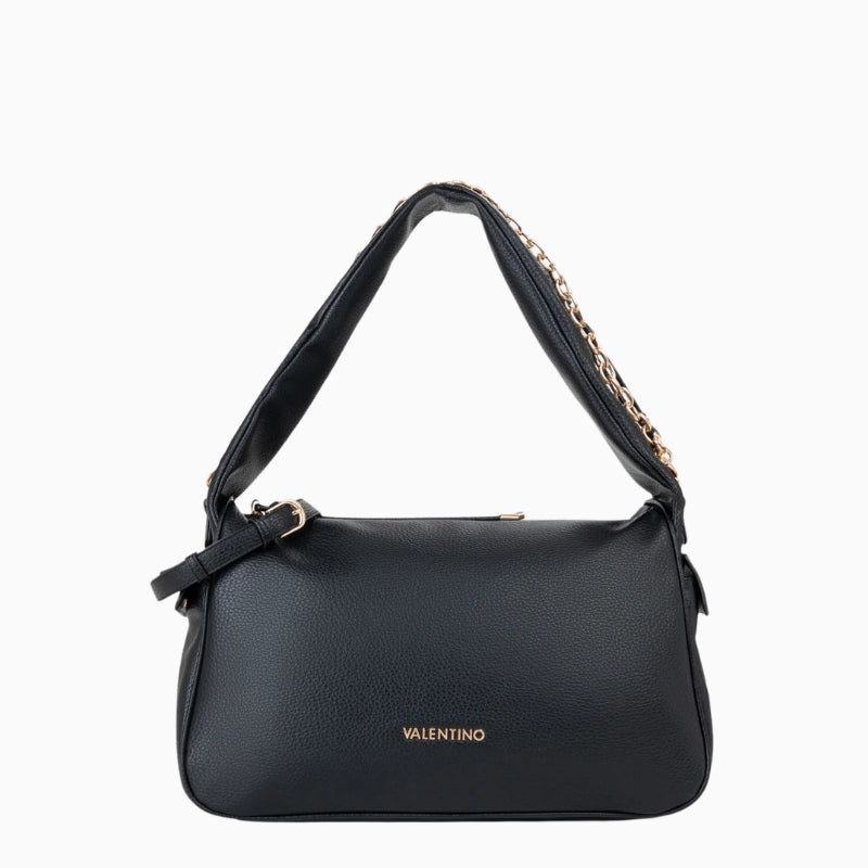 Valentino Saphire Hobo Bag in Black front view