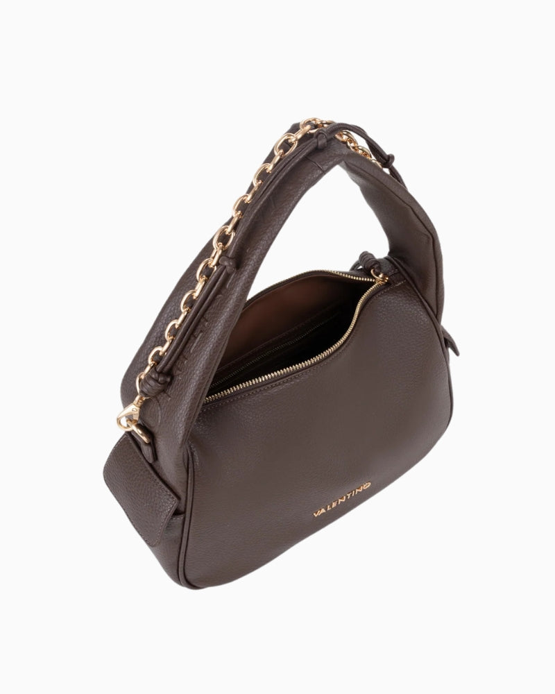 Valentino Saphire Hobo Bag in Brown open top view