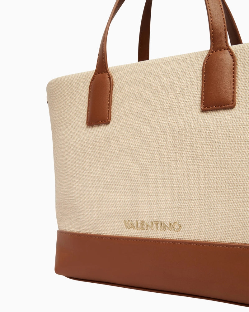 Valentino Shopping Atena tote bag natural fabric detail