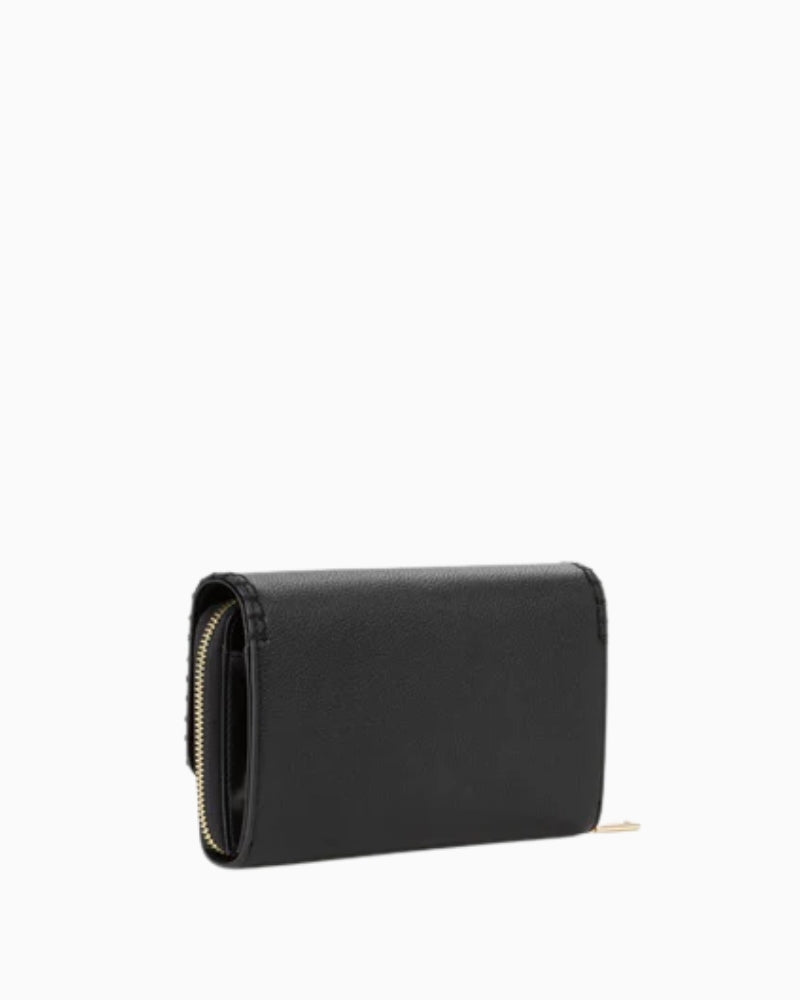 Valentino wallet black back view with structured shape