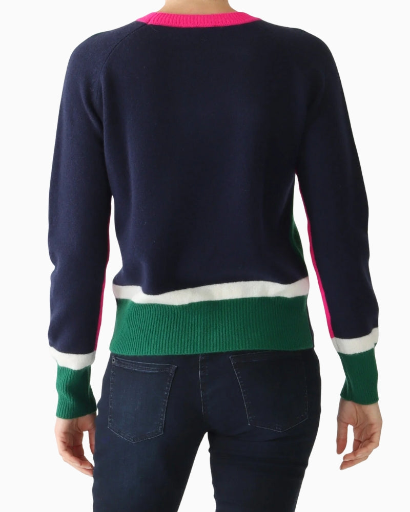 Close-up of ribbed trims and pure wool knit texture