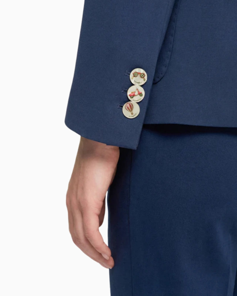 Vilagallo navy blue jacket button detail – Áines Boutique