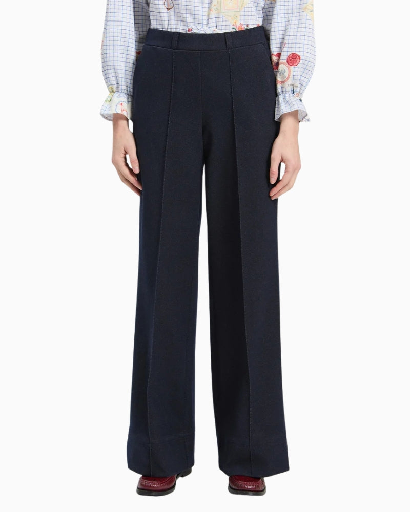 Vilagallo Belinda Trousers in Dark Denim front view