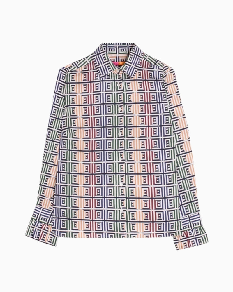 Vilagallo Cmalba Shirt in Multi geometric print detail