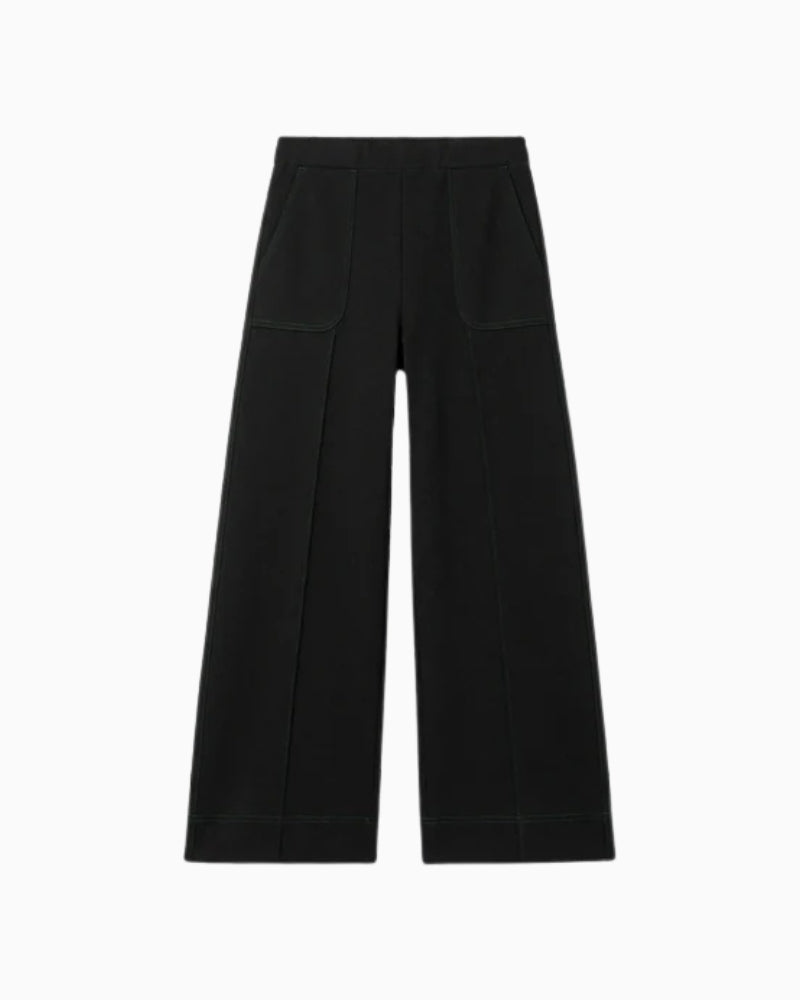 Vilagallo Ponte Roma Knit Culottes in Black front view