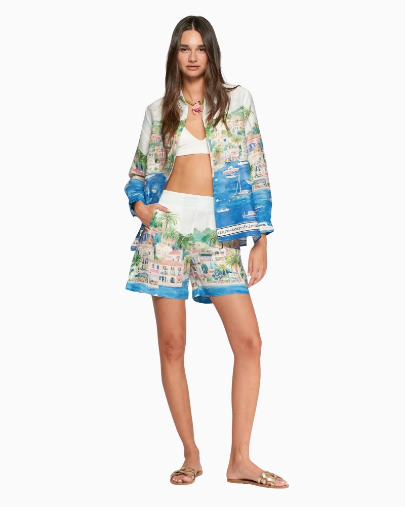 Vilagallo Puerto Banus printed shorts multicolour full front view