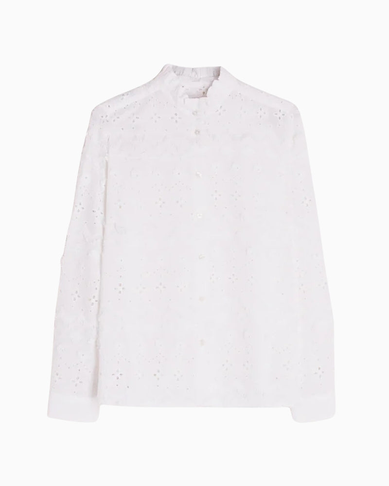 Vilagallo embroidered white shirt flat front product image