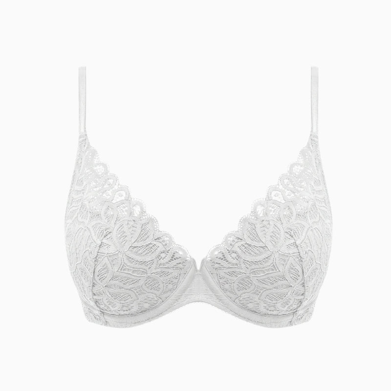 Wacoal Raffine Plunge Bra in white front view