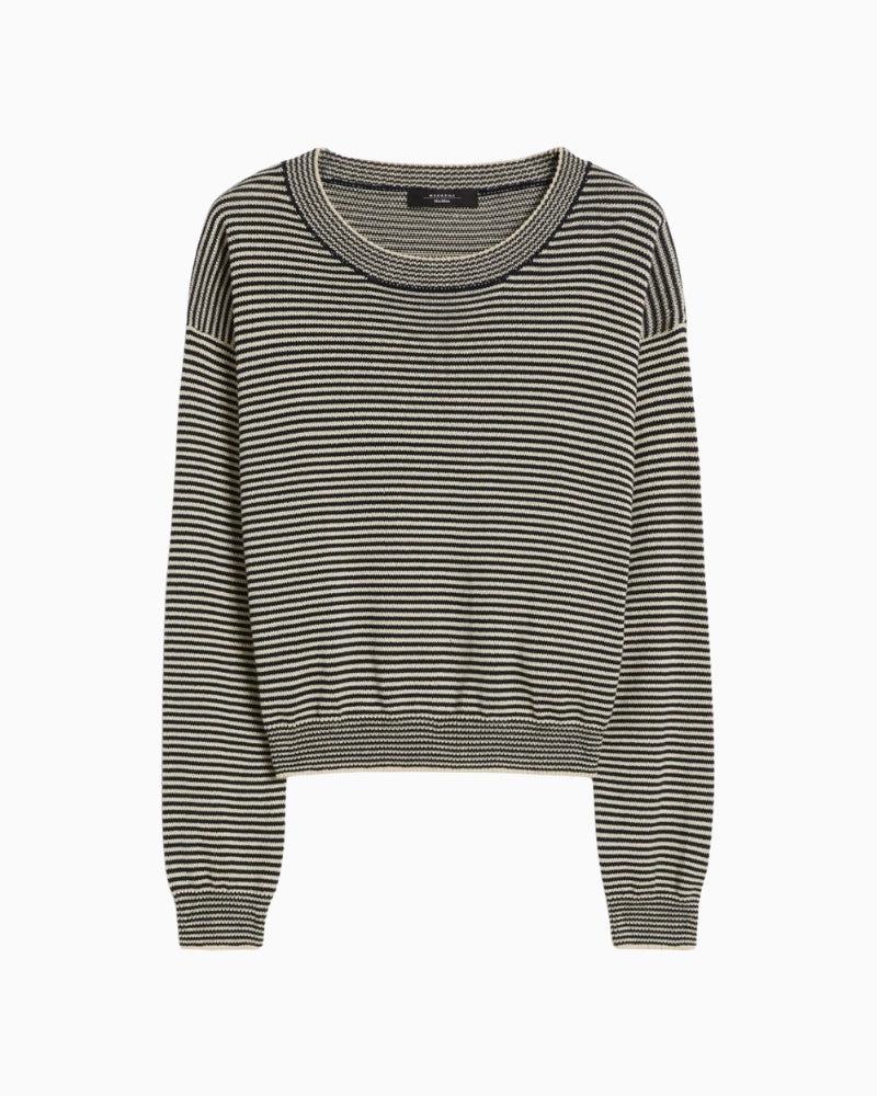 Weekend Max Mara Giovane cotton jumper navy front view – Áines Boutique