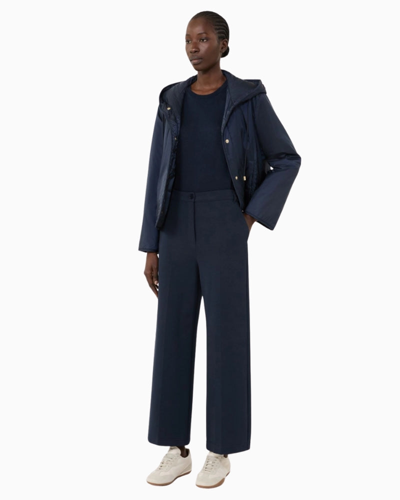 Weekend Max Mara Abano trousers navy front view woman wearing – Áines Boutique
