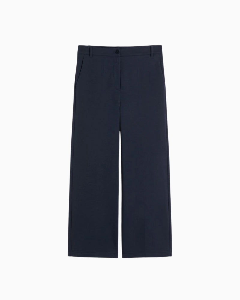 Weekend Max Mara Abano trousers navy product view on white background – Áines Boutique