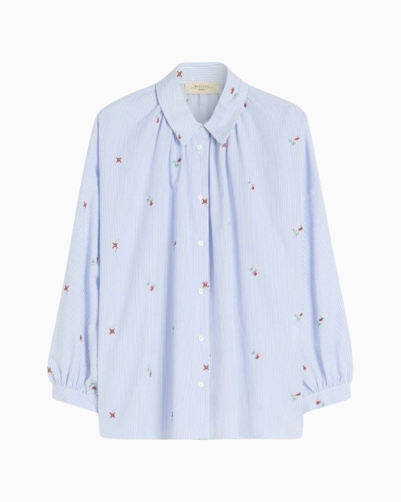 Weekend Max Mara poplin embroidered shirt product front on white background – Áines Boutique