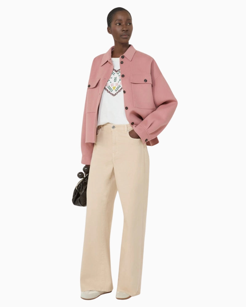 Weekend Max Mara Tenue t-shirt white front view woman wearing – Áines Boutique