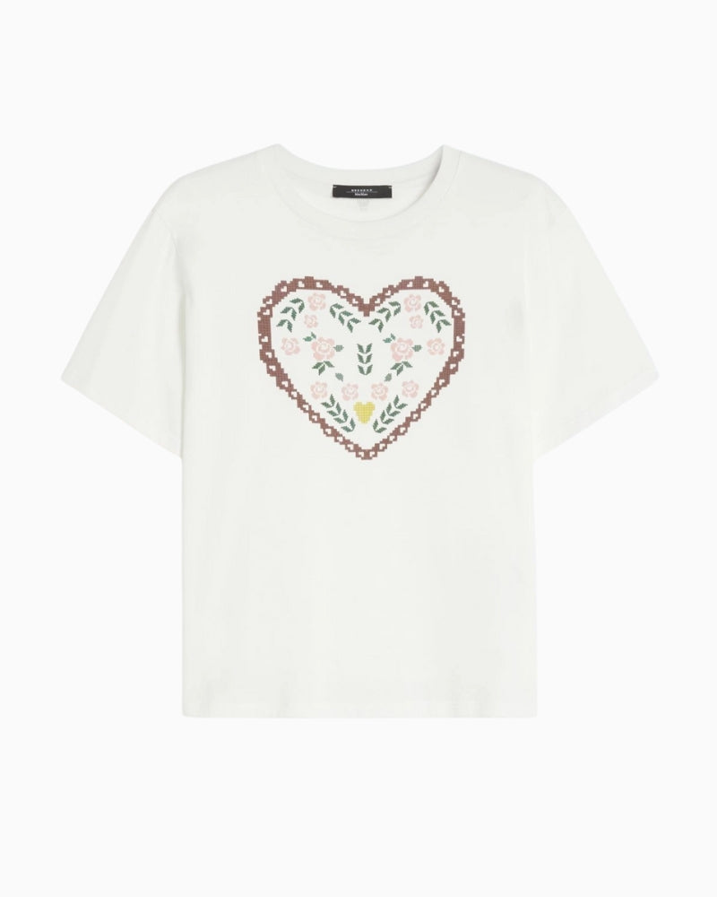 Weekend Max Mara Tenue t-shirt white product view on white background – Áines Boutique
