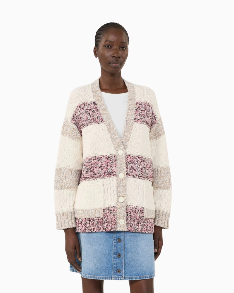 Weekend Max Mara Tritone cardigan sand front view woman wearing – Áines Boutique