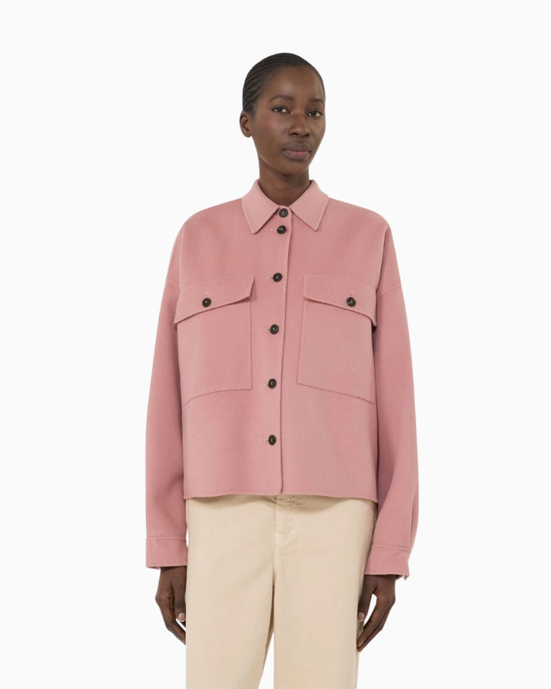 Weekend Max Mara Zerbino jacket antique rose front view woman wearing – Áines Boutique