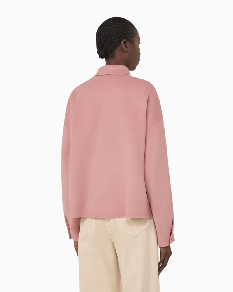 Weekend Max Mara Zerbino jacket antique rose back view woman wearing – Áines Boutique