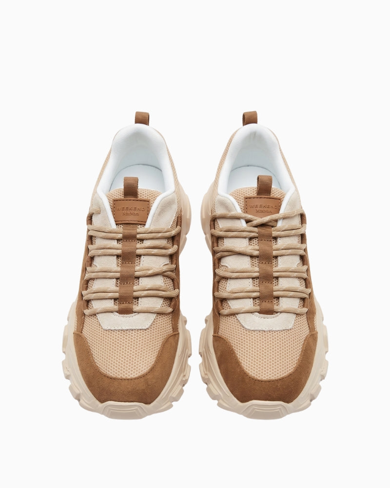 Weekend Max Mara Chunky Sneakers in Beige top view