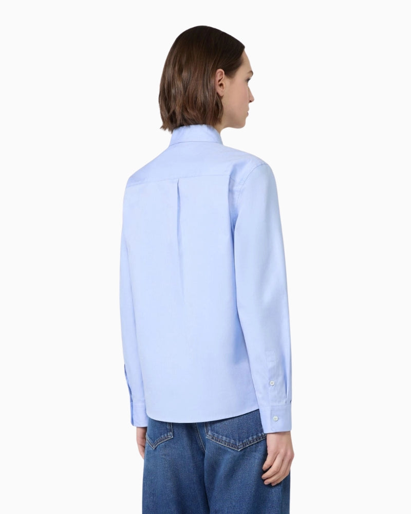 Weekend Max Mara Cotton Oxford Shirt in Light Blue back view