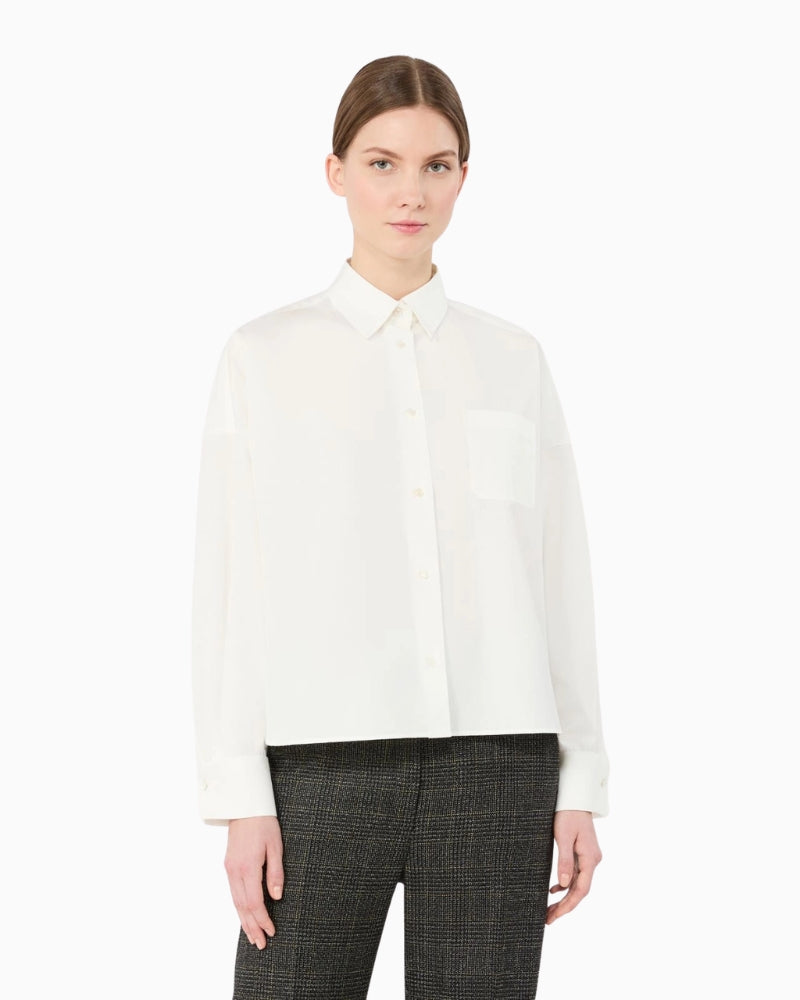 Weekend Max Mara Cotton Poplin Shirt in White front view