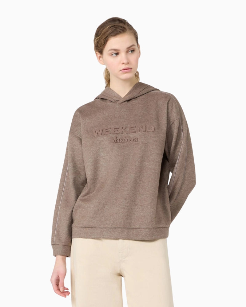 Weekend Max Mara Hooded Sweatshirt in brown front view