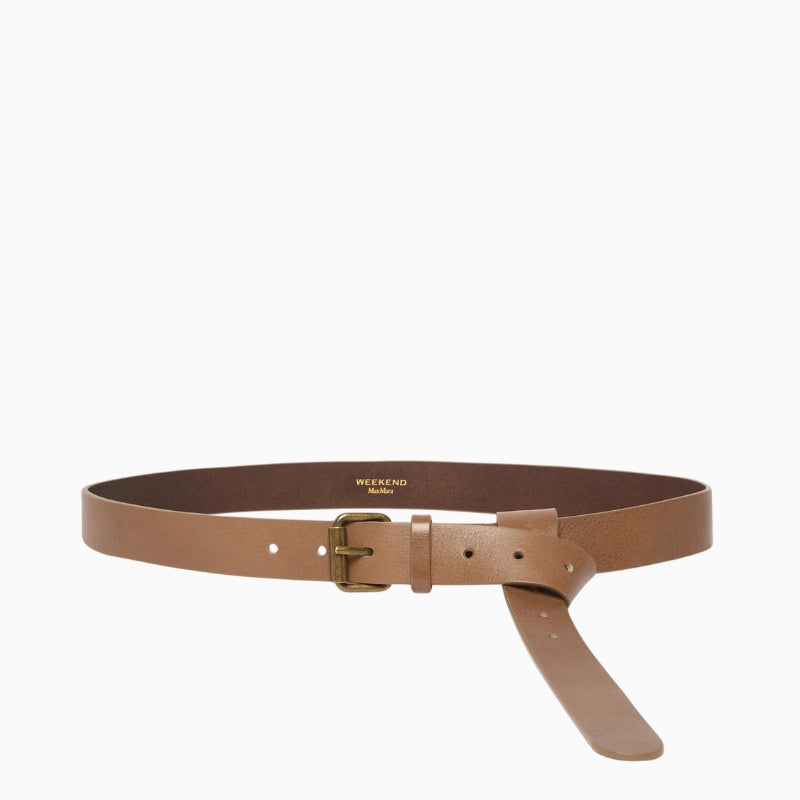 Weekend Max Mara Leather Belt in Tobacco full product view