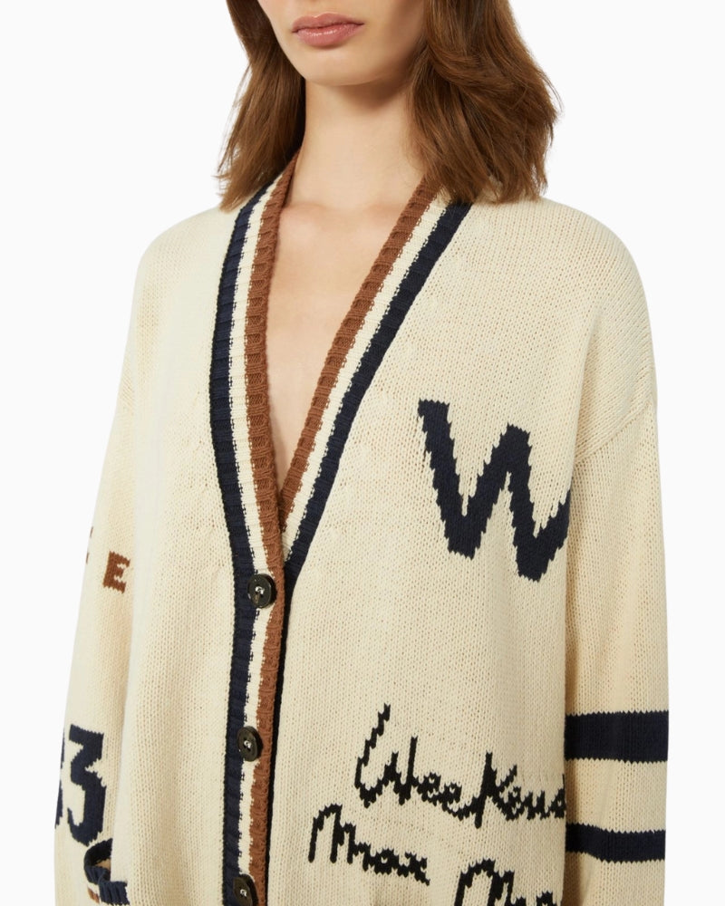 Weekend Max Mara oversized cardigan cream, button fastening detail – Áines Boutique